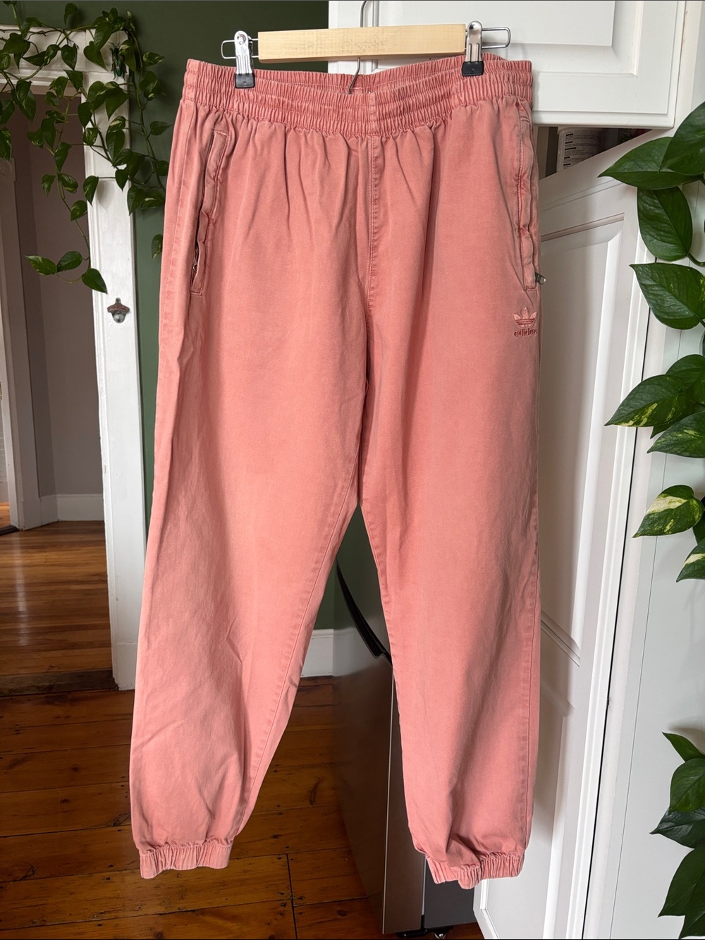 adidas Coral Pink Elastic Waist Joggers Size L